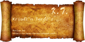 Krisán Teréz névjegykártya